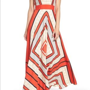 Eliza J scarf print fit and flare maxi dress